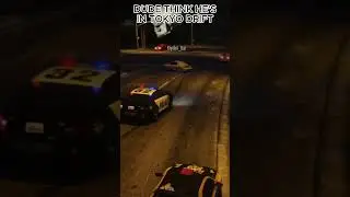 DUDE THINK HE'S IN TOKYO DRIFT #funny #gaming #gta #gtaonline #memes #glitch #gtav #mod #shorts