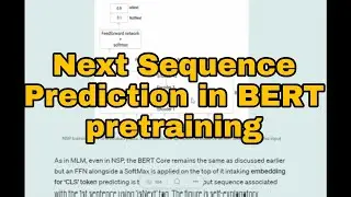 Next Sequence Prediction (NSP) in BERT pretraining explained