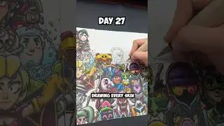 Day 27 Drawing EVERY Brawl Stars Skin - Pinku Pawlette