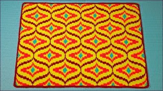 Bargello rug with Tunisian crochet. Part 3.