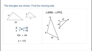 Solve for Missing Sides in Similar Triangles