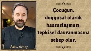 Çocuğun duygusal olarak hassaslaşması, tepkisel davranmasına sebep olur - Adem Güneş