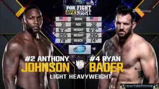ANTHONY JOHNSON VS RYAN BADER БОЙ