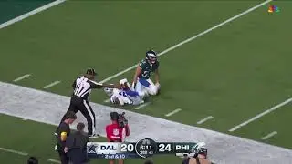 MILES SANDERS BREAKS AWAY BUT ZACH BAUN CATCHES UP AND SAVES A TOUCHDOWN