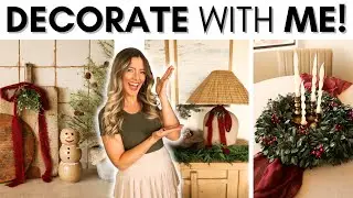 *CHRISTMAS* DECORATE WITH ME || EASY & SIMPLE CHRISTMAS DECORATING IDEAS || COZY RUSTIC CHRISTMAS