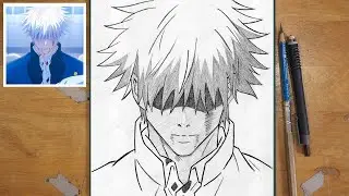 DRAWING INJURED GOJO | Step-by-Step Anime Art Tutorial (Jujutsu Kaisen)
