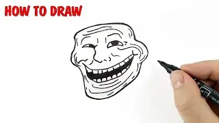 How to draw troll face original step by step