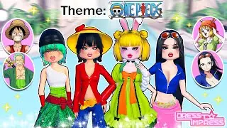 Doing ONE PIECE Themes in DRESS to IMPRESS...!!! OUTFIT HACKS - Tips Help You Win in DTI