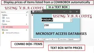 VBA CODING | Display PRICES of ITEMS automatically in a TEXTBOX listed from a COMBO BOX | VBA CODES