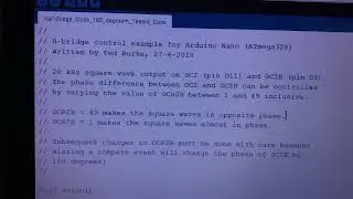 Dual PWM Phase Shift Output, Arduino For Half Bridge and H Bridge Drivers