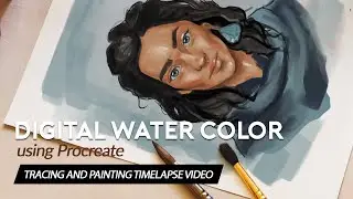 Digital WATER COLOR -  Portrait Tracing Painting Video Tutorial