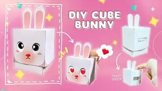 🎁Print, Cut, Hop! CUTE Cube Bunny🐰: Treat Box FREE Printable #cutecraft #easter #papercraft  #asmr