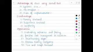 Stack Implementation Using L L - Advantages, Disadvantages and Applications