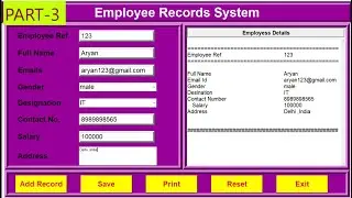 Employee record management system using tkinter in python || Python GUI project || PART-3 