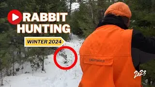 Snowshoe Hare Hunting with HILARIOUS Missed Shot! | Rabbit Hunting 2024