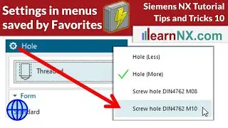 Save settings in menus with Favorites