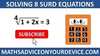 SOLVING 8 SURD EQUATIONS 📱 www.mathsadviceonyourdevice.com #MathsAdviceOnYourDevice