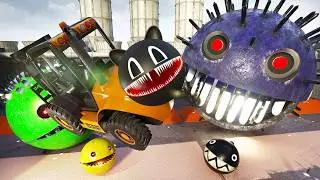 Big Pacman vs Spiky – The Ultimate Robot Battle Begins!
