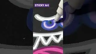 Drawing Boo - Ghost 👻 from Mario (Neon GLOW ✨Effect )Using Posca Markers 