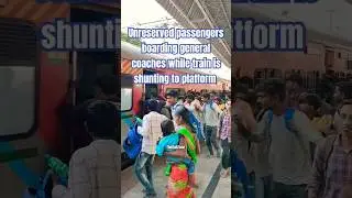 Crazy Unreserved Passengers boarding moving train #indianrailways #trainvideos
