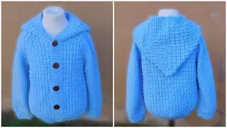 Como tejer una camperita, saco, sueter, chaleco para niño Dos Agujas, Palitos, Tricot. Parte 1 de 3
