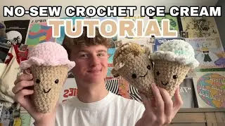 crochet ice cream cone tutorial / no sewing !!