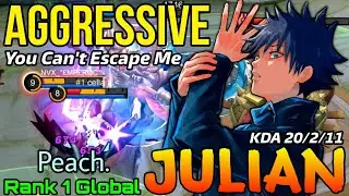 20 Kills Julian Aggressive Carry - Top 1 Global Julian by Peach. - Mobile Legends