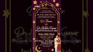 Muslim Shorts Wedding Invitation || WhatsApp Invitation Video || Muslim Wedding || KC Effects