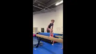Brinley working on twisting her beam dismount 😎