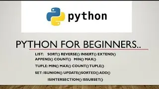 List |Tuple| Set| Python |built-in functions| reverse() sort() count() union() | Harshit jain[NITA]