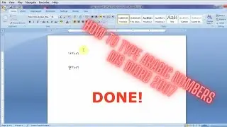 HOW To Type  ⌨📌Arabic Numbers and change it from English in MS WORD 2007