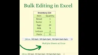 How to Edit Multiple Excel Sheets at Once (Basic Inventory Example)