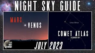 The Night Sky | July 2023 | Venus and Mars Close Together | Comet Atlas | Saturn | Meteor Showers