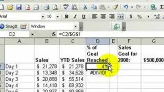 Calculate the % of Total Using Absolute Cell References