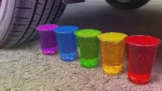 | Crushing Crunchy & Soft Things by Car! EXPERIMENT CAR vs Water in Colors |