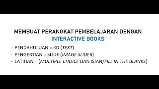 Membuat Interactive Book berisi pendahuluan, slide, multiple choice dan isian di LMS Moodle