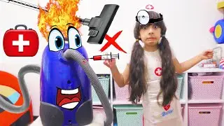 Пылесос для детей  СЛОМАЛСЯ! Дарина как доктор . Веселый МАСТЕР в ШОКЕ!