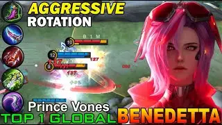 Aggressive Rotation Benedetta Sidelane Monster!! - Top 1 Global Benedetta By Prince Vones - MLBB.
