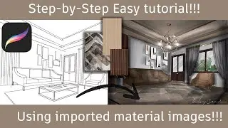 How to?- Very easy living room rendering using Procreate | Tutorial