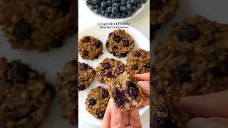 5-ingredient Healthy Blueberry Cookies😍 #healthydessert #healthyrecipes #easyrecipes