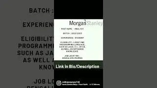 Morgan Stanley Summer Technology Analyst Program For 2023 #shorts #internship #education