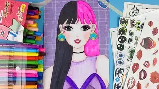 [Paper DIY] Makeup Mimi sticker| Lisa Blackpink make up drawing