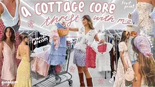 THRIFT WITH ME for a COTTAGE CORE WARDROBE + HOME 🌼🌾 *im obsessed!*
