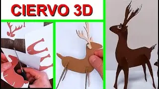 Cómo Hacer un CIERVO 3D de cartón | Manualidad Fácil con Plantilla para Imprimir