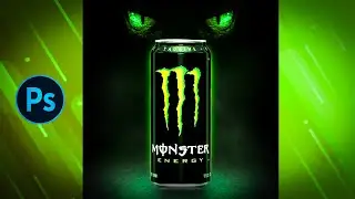 Monster Drink advertising poster design | photoshop tutorial