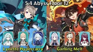 C6 Lynette Hypercarry & C2 Gaming Melt - Genshin Impact 5.4 Spiral Abyss Full Clear