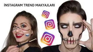 İNSTAGRAM TREND MAKYAJI YAPTIK / İLK DEFA DENEDİ