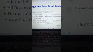 Cognizant Genc Result Evaluation mail