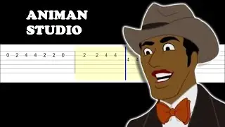 Animan studio theme (Easy SLOW Guitar Tabs Tutorial)