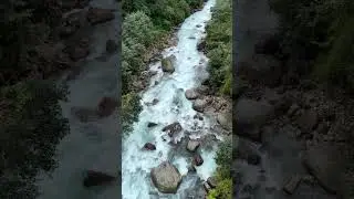Waterfall view crossing a bridge to enter North Sikkim           